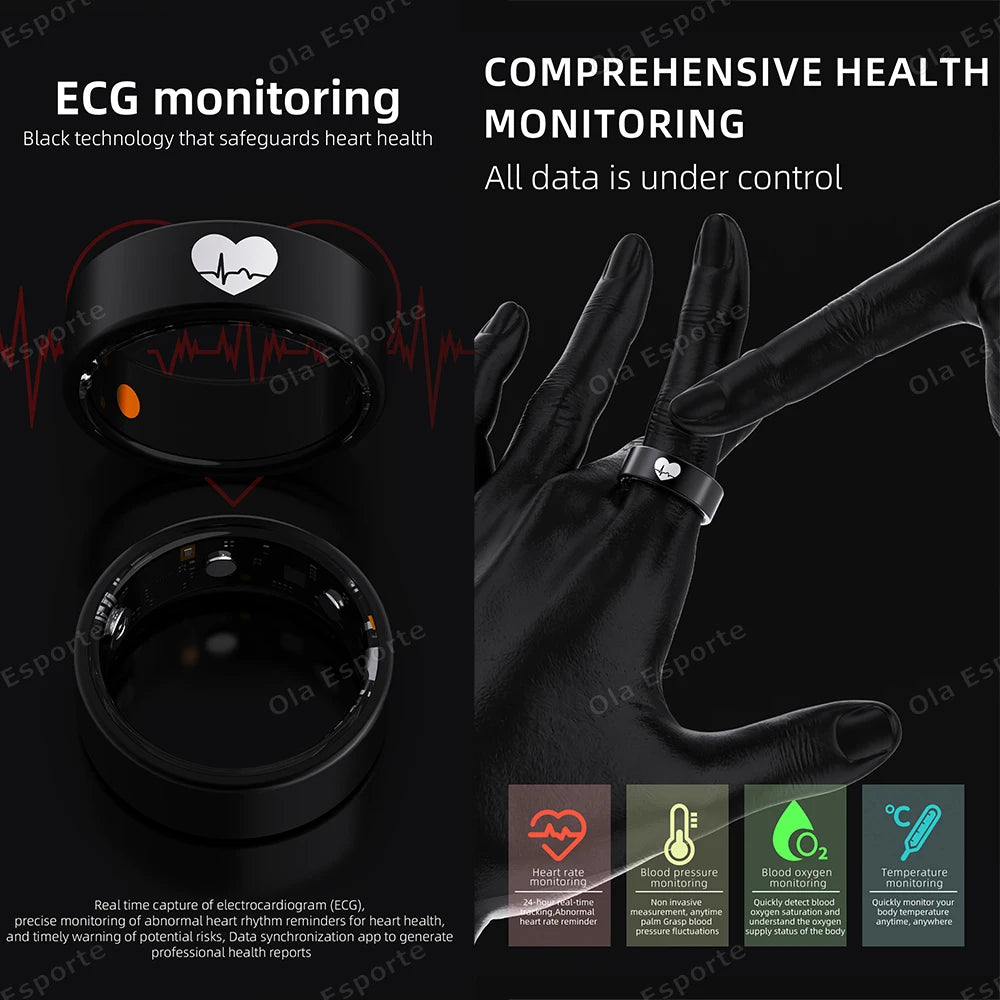 ECG Smart Ring – Heart Rate, Blood Oxygen & Multi-Sport Tracker